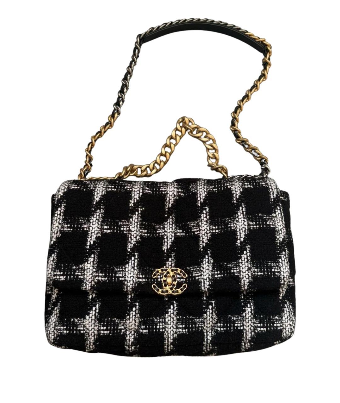 CHANEL Черная твидовая сумка через плечо, фото 1