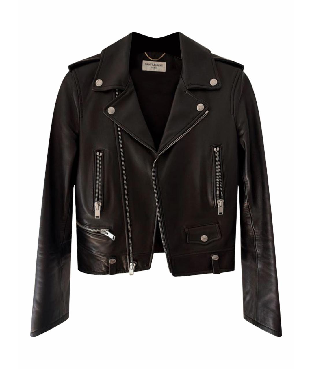 SAINT LAURENT Черная кожаная куртка, фото 1