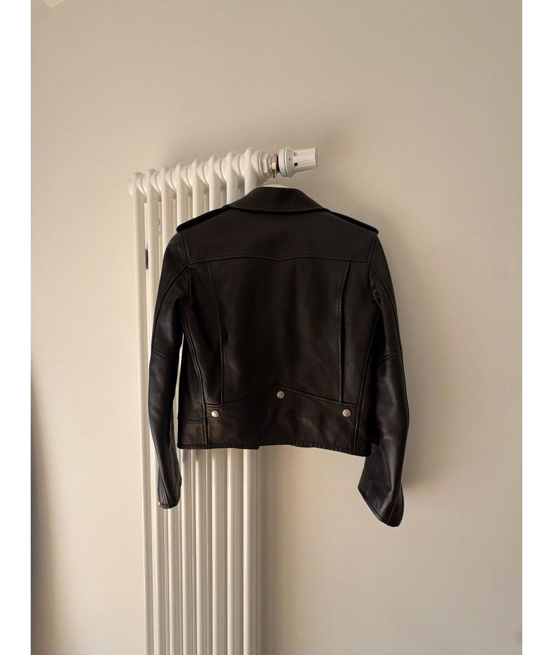 SAINT LAURENT Черная кожаная куртка, фото 2