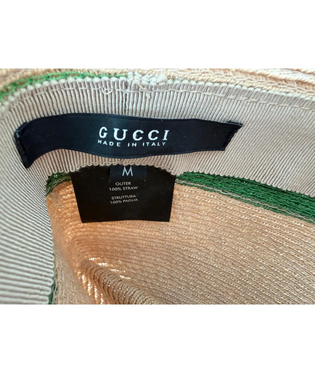 GUCCI Бежевая соломенная панама, фото 3