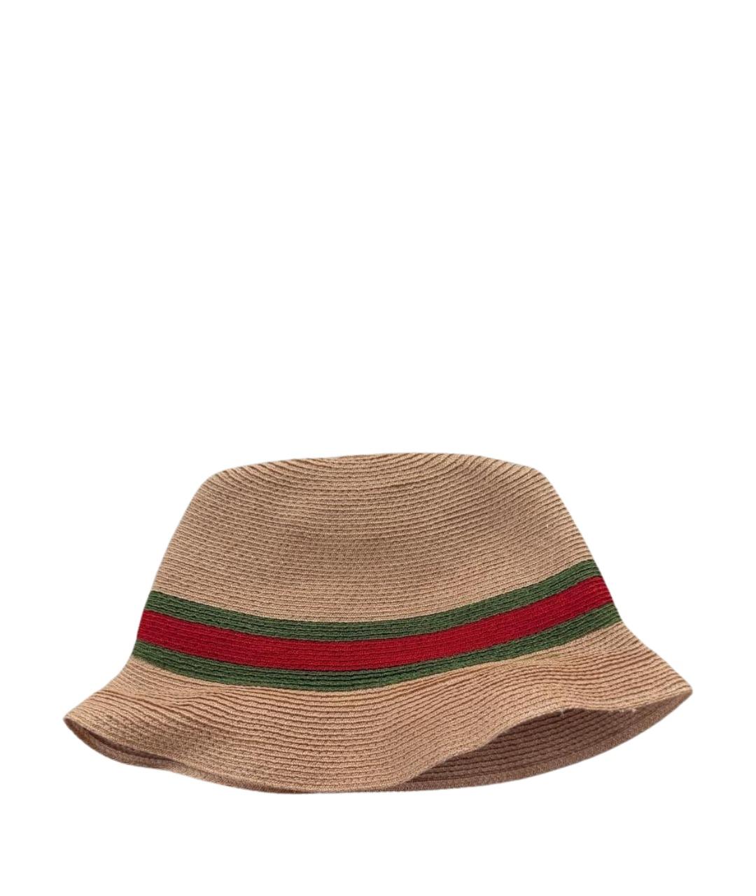 GUCCI Бежевая соломенная панама, фото 1