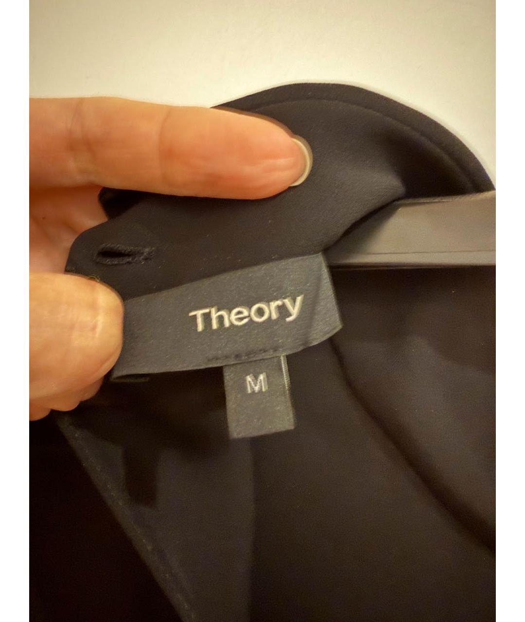 THEORY Черная шелковая блузы, фото 3