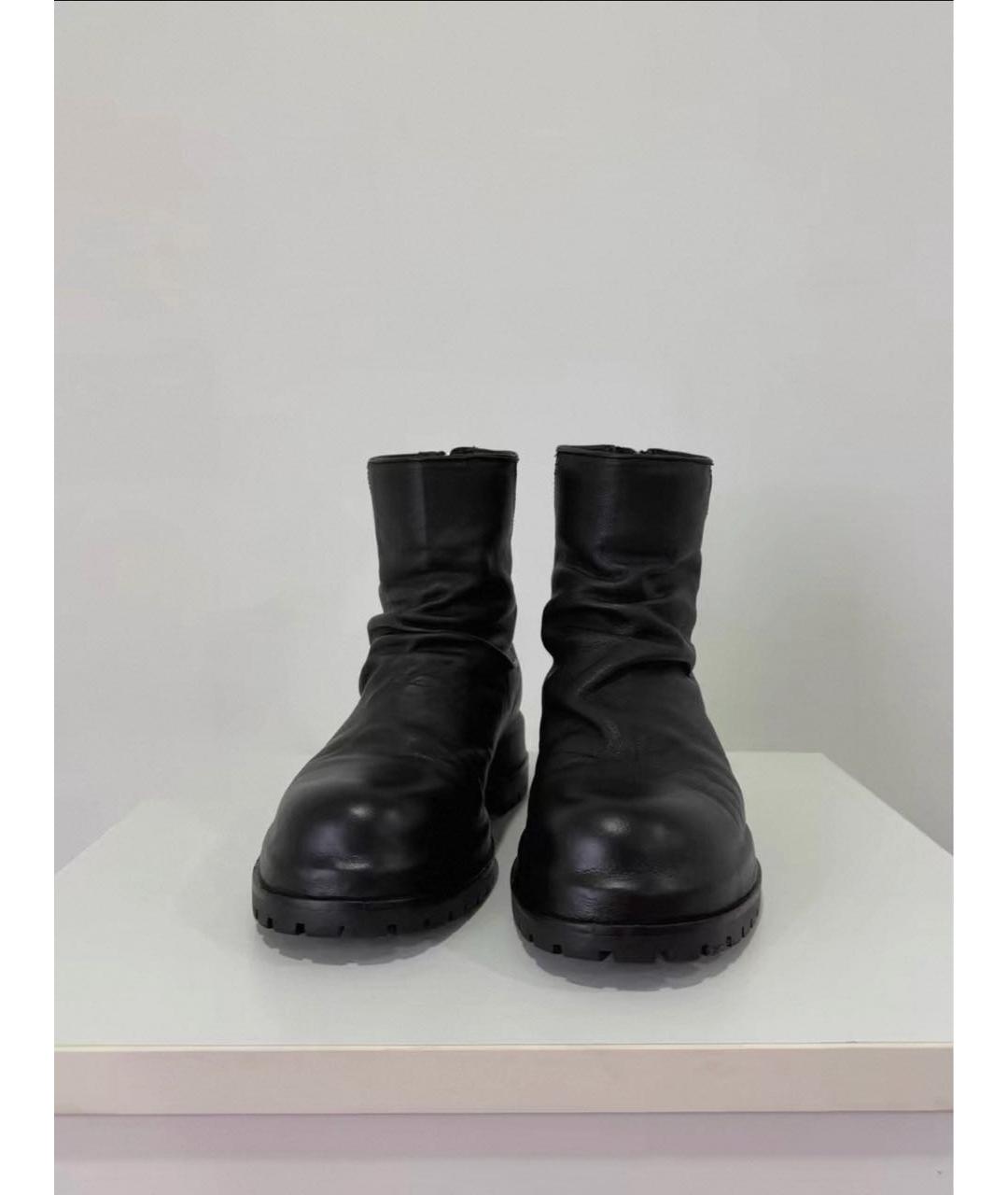 BALENCIAGA Черные кожаные высокие ботинки, фото 3