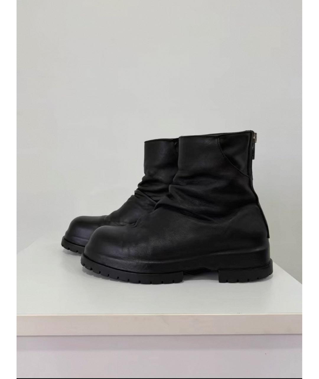 BALENCIAGA Черные кожаные высокие ботинки, фото 9