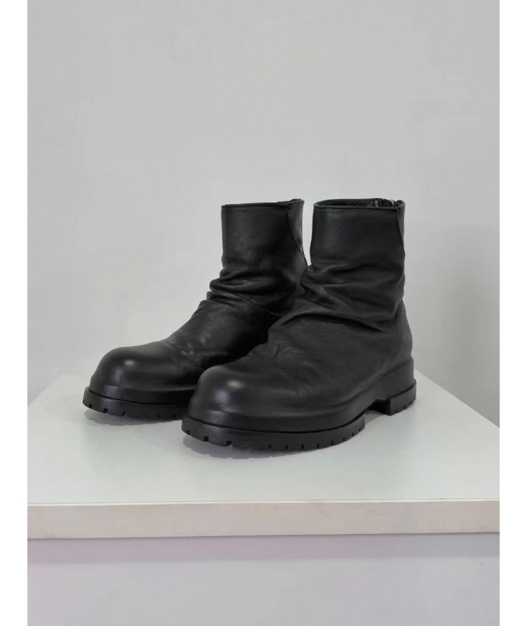 BALENCIAGA Черные кожаные высокие ботинки, фото 2