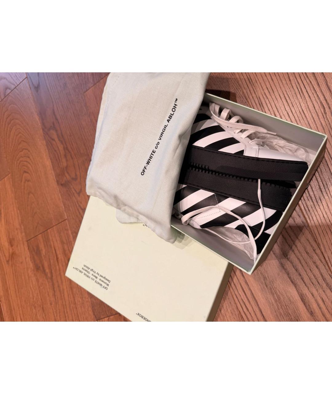 OFF-WHITE Белые кожаные кеды, фото 7