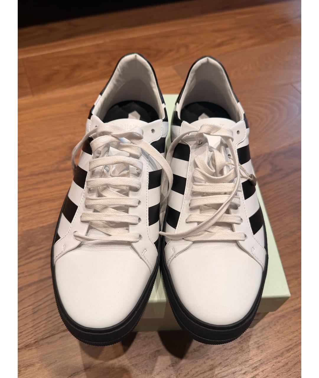 OFF-WHITE Белые кожаные кеды, фото 2