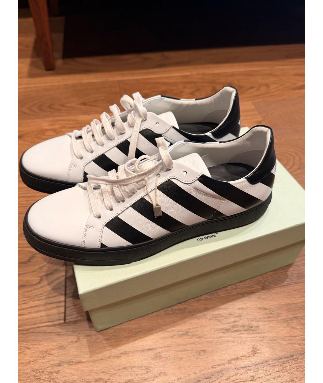 OFF-WHITE Белые кожаные кеды, фото 8
