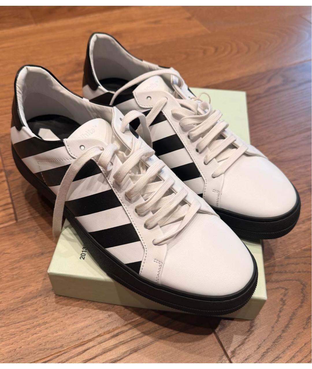OFF-WHITE Белые кожаные кеды, фото 4