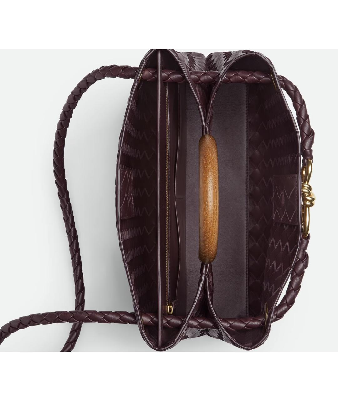 BOTTEGA VENETA Бордовая кожаная сумка через плечо, фото 3