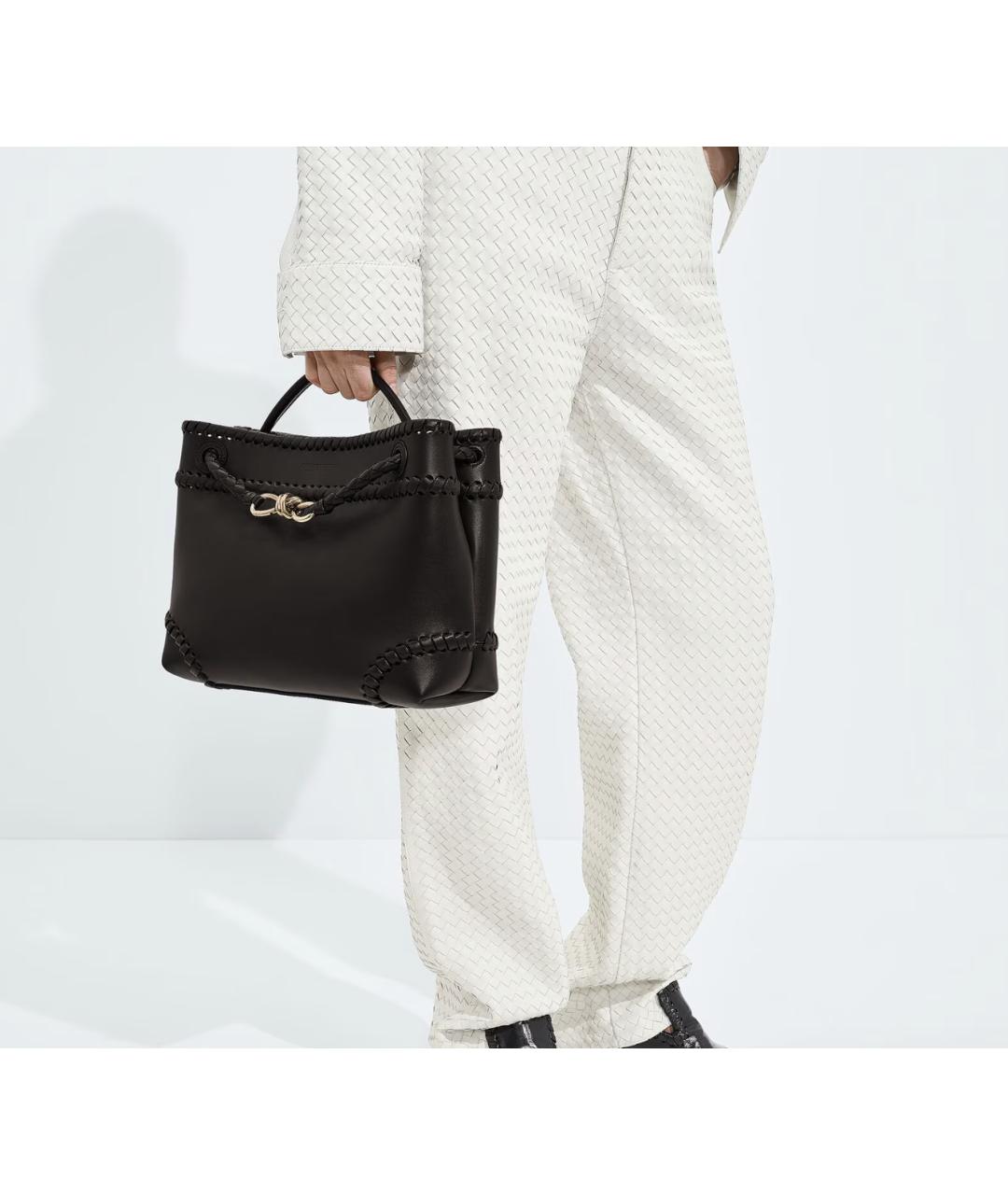 BOTTEGA VENETA Черная кожаная сумка через плечо, фото 2