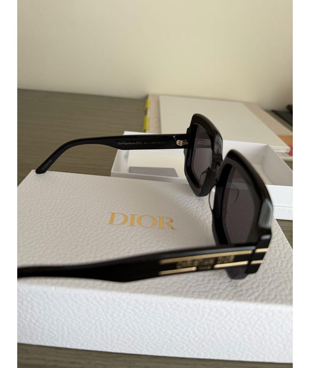 CHRISTIAN DIOR Черные пластиковые солнцезащитные очки, фото 2