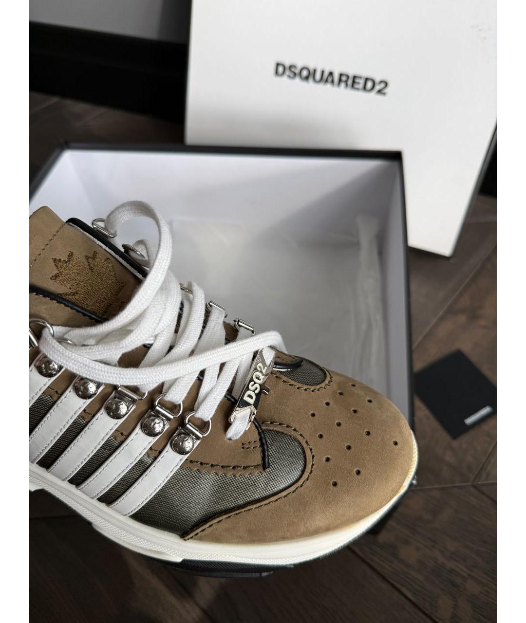 DSQUARED2 Кожаные низкие кроссовки / кеды, фото 3