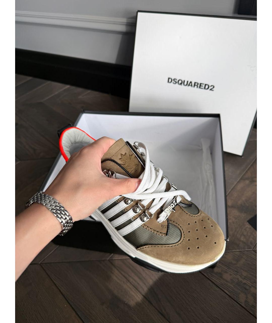 DSQUARED2 Кожаные низкие кроссовки / кеды, фото 2