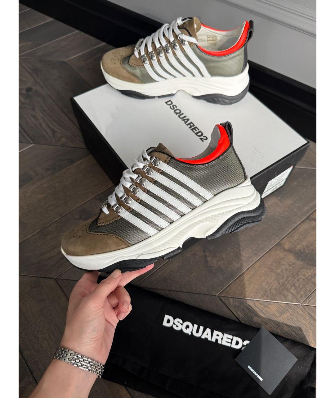 DSQUARED2 Кожаные низкие кроссовки / кеды, фото 9
