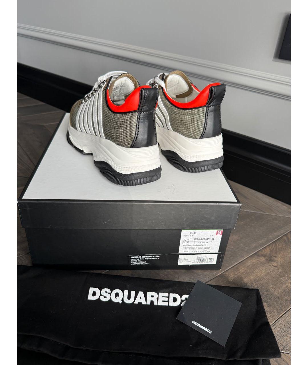 DSQUARED2 Кожаные низкие кроссовки / кеды, фото 8