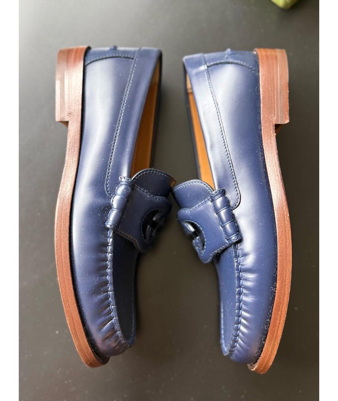 GUCCI Темно-синие лоферы, фото 4