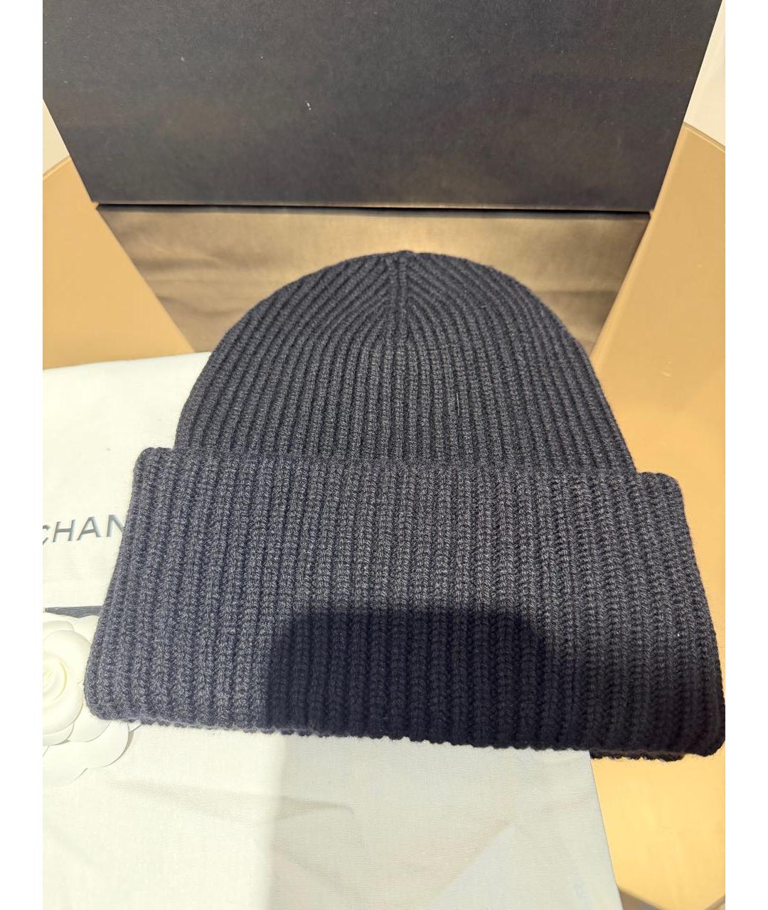 CHANEL Черная кашемировая шапка, фото 3
