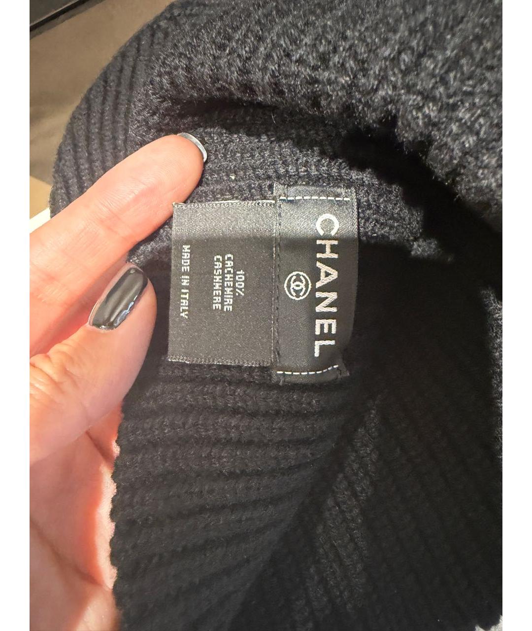 CHANEL Черная кашемировая шапка, фото 4