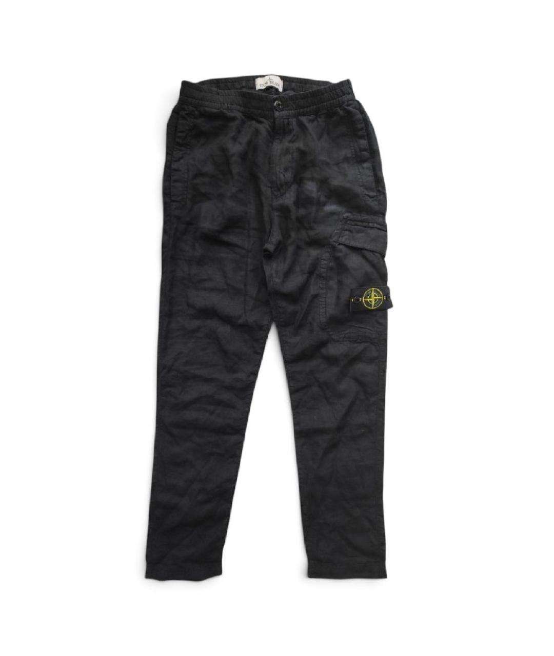 STONE ISLAND Черные хлопковые повседневные брюки, фото 8