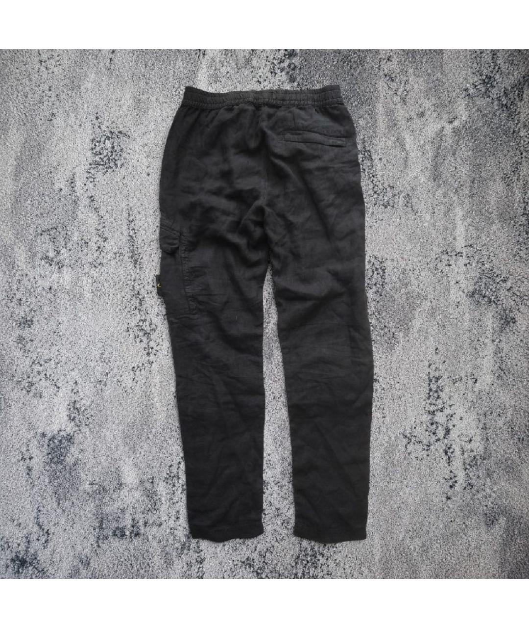 STONE ISLAND Черные хлопковые повседневные брюки, фото 4