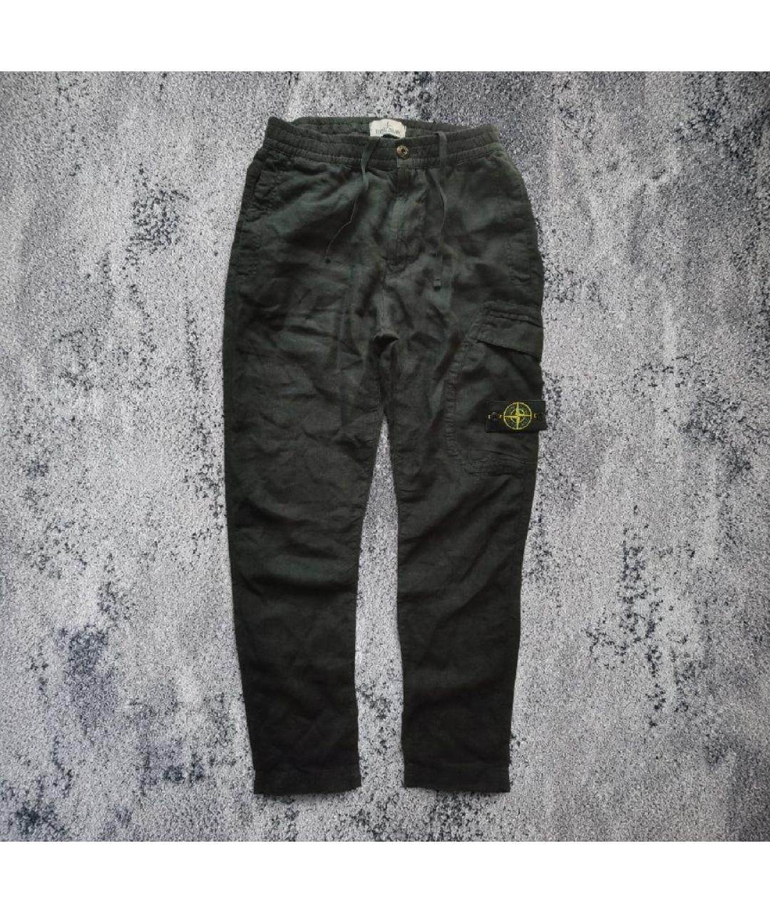 STONE ISLAND Черные хлопковые повседневные брюки, фото 3