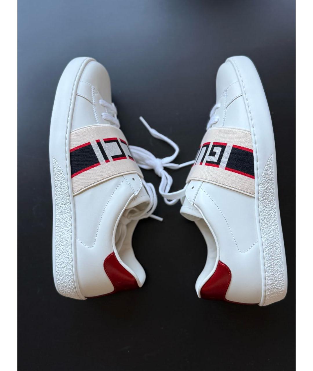 GUCCI Белые кожаные слипоны, фото 6