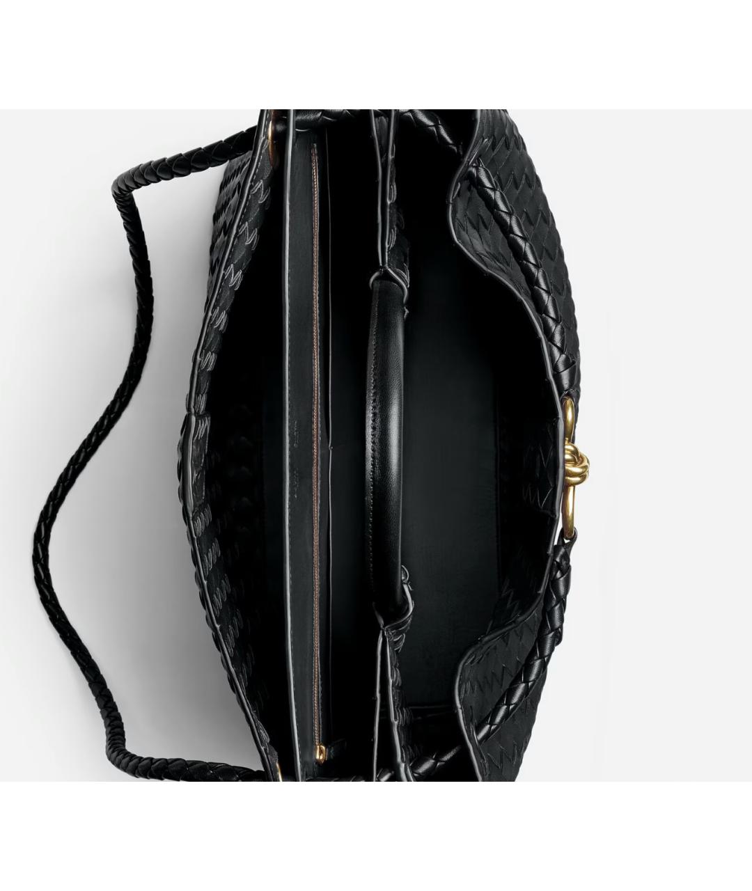 BOTTEGA VENETA Черная кожаная сумка через плечо, фото 3