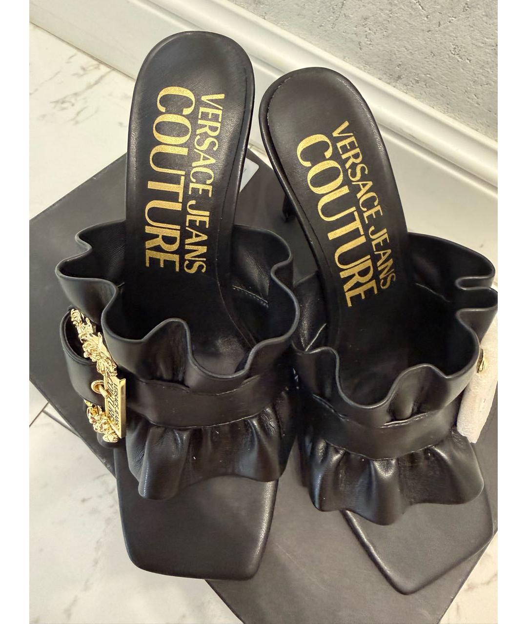 VERSACE JEANS COUTURE Черные сабо, фото 3
