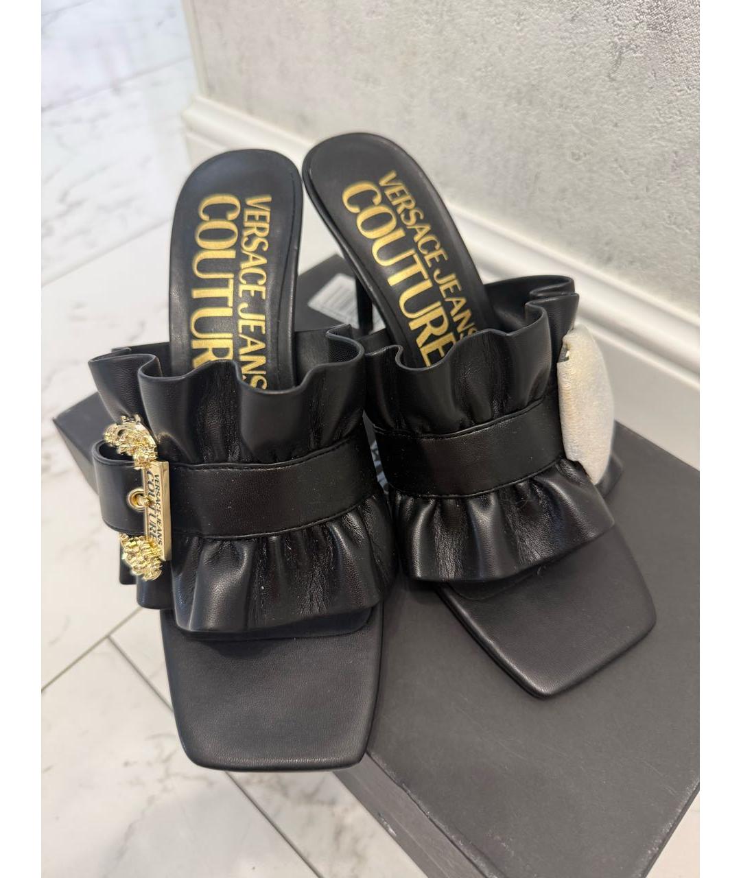 VERSACE JEANS COUTURE Черные сабо, фото 5