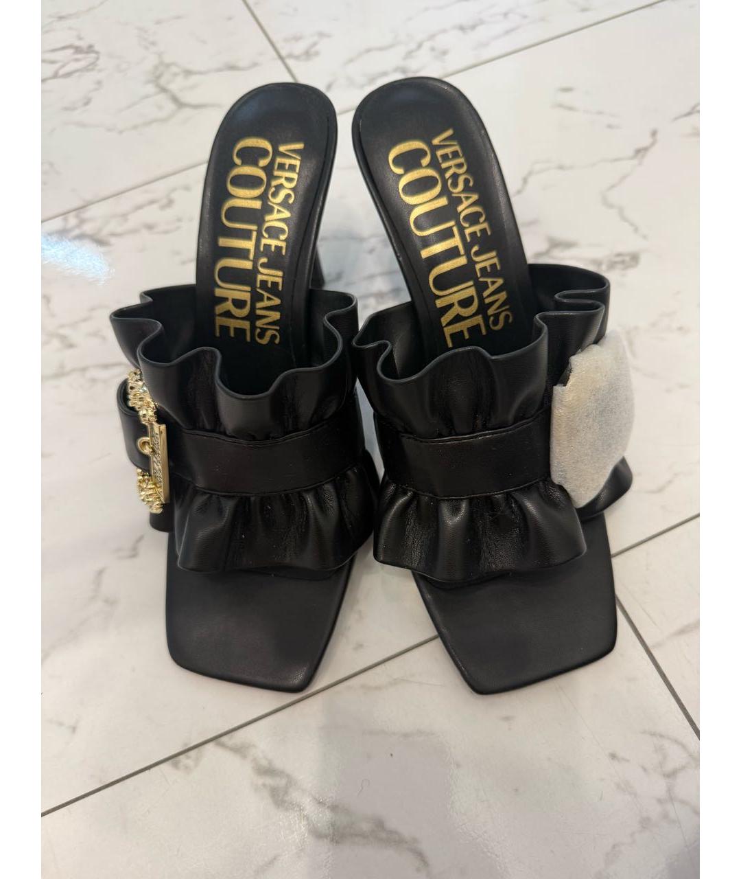 VERSACE JEANS COUTURE Черные сабо, фото 2
