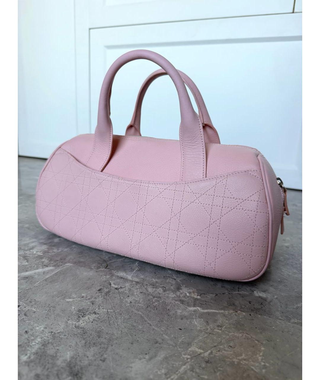 CHRISTIAN DIOR Розовая кожаная сумка с короткими ручками, фото 4