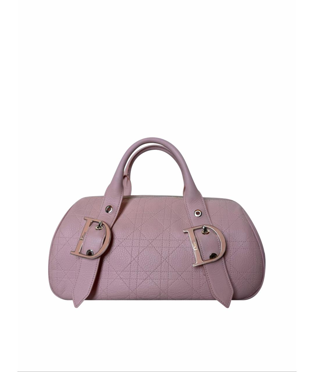 CHRISTIAN DIOR Розовая кожаная сумка с короткими ручками, фото 1