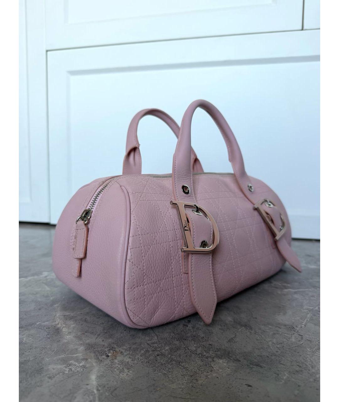 CHRISTIAN DIOR Розовая кожаная сумка с короткими ручками, фото 2