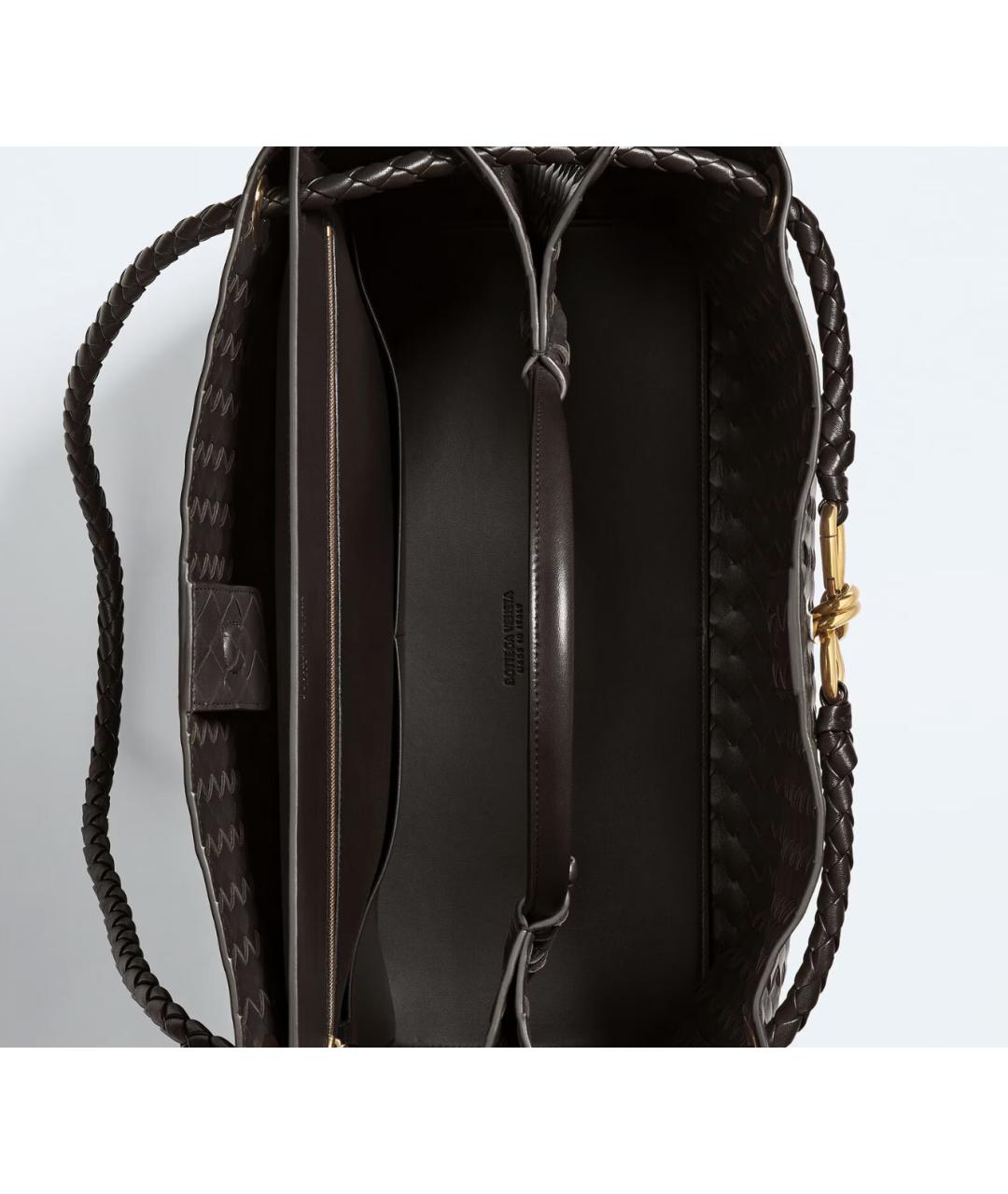 BOTTEGA VENETA Коричневая кожаная сумка через плечо, фото 3