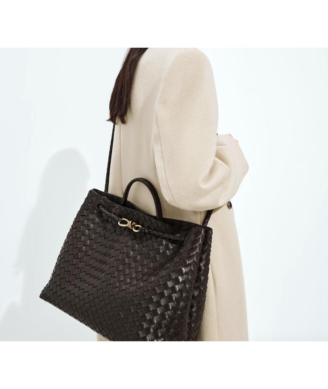 BOTTEGA VENETA Коричневая кожаная сумка через плечо, фото 2