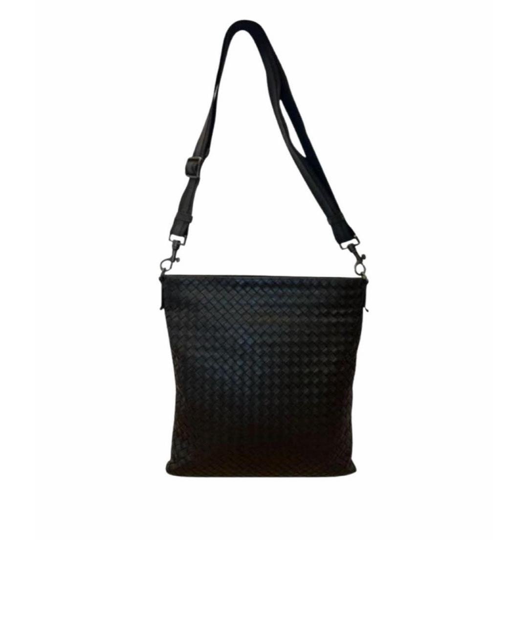 BOTTEGA VENETA Черная кожаная сумка на плечо, фото 9