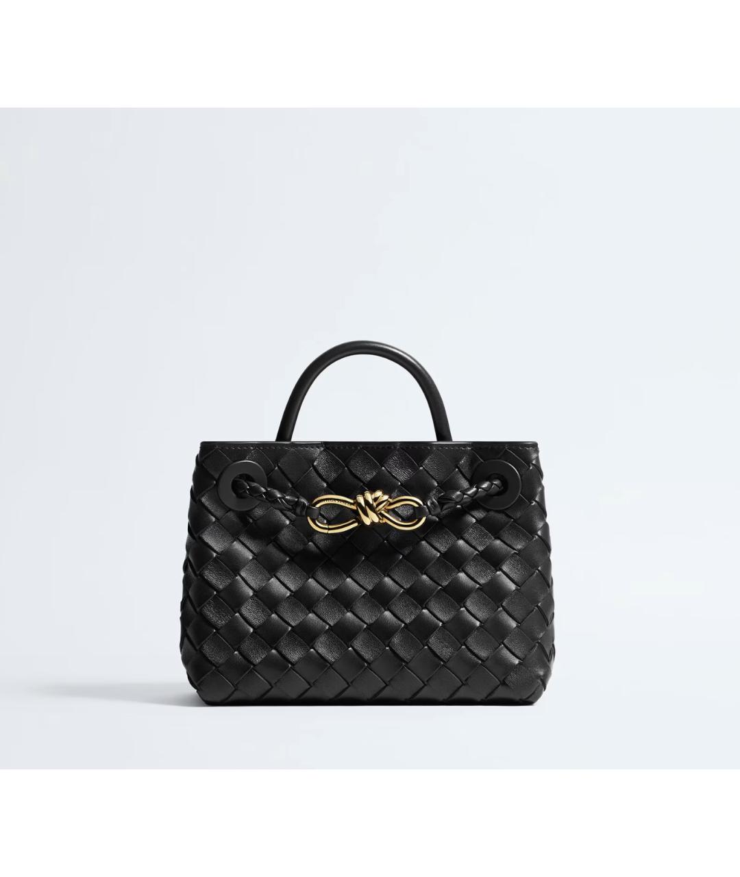 BOTTEGA VENETA Черная кожаная сумка через плечо, фото 4