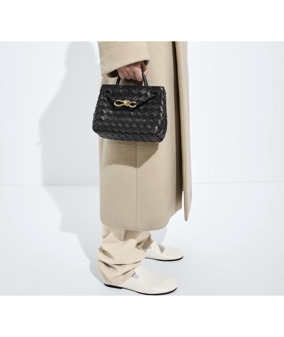 BOTTEGA VENETA Черная кожаная сумка через плечо, фото 2