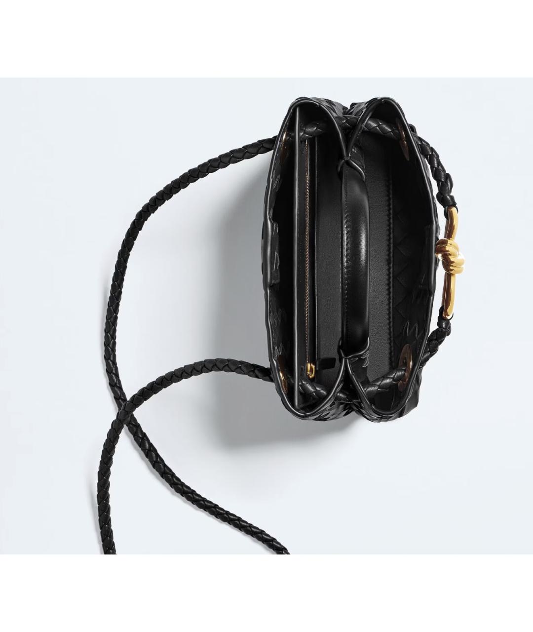 BOTTEGA VENETA Черная кожаная сумка через плечо, фото 3