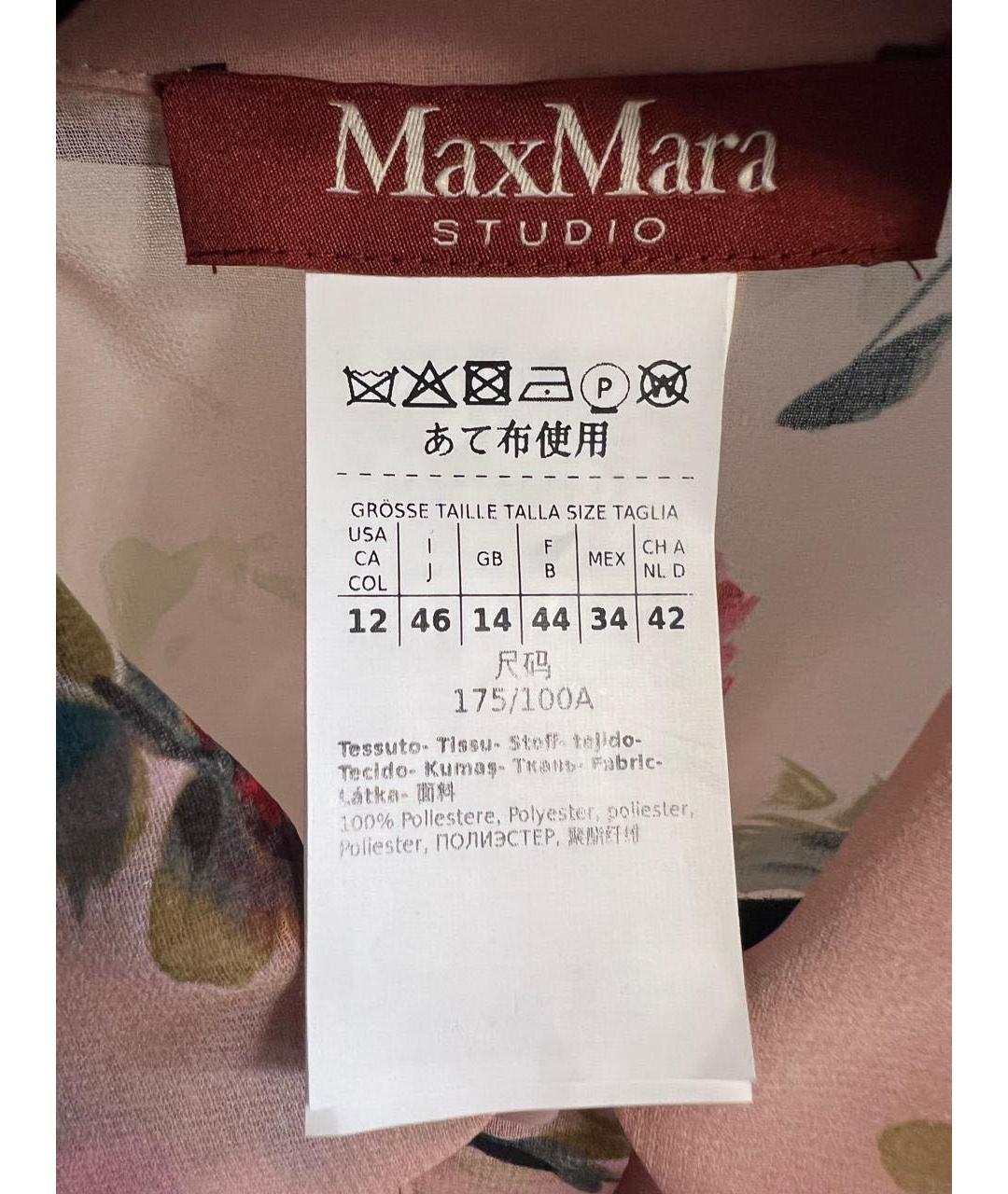 MAX MARA Розовое полиэстеровое коктейльное платье, фото 3