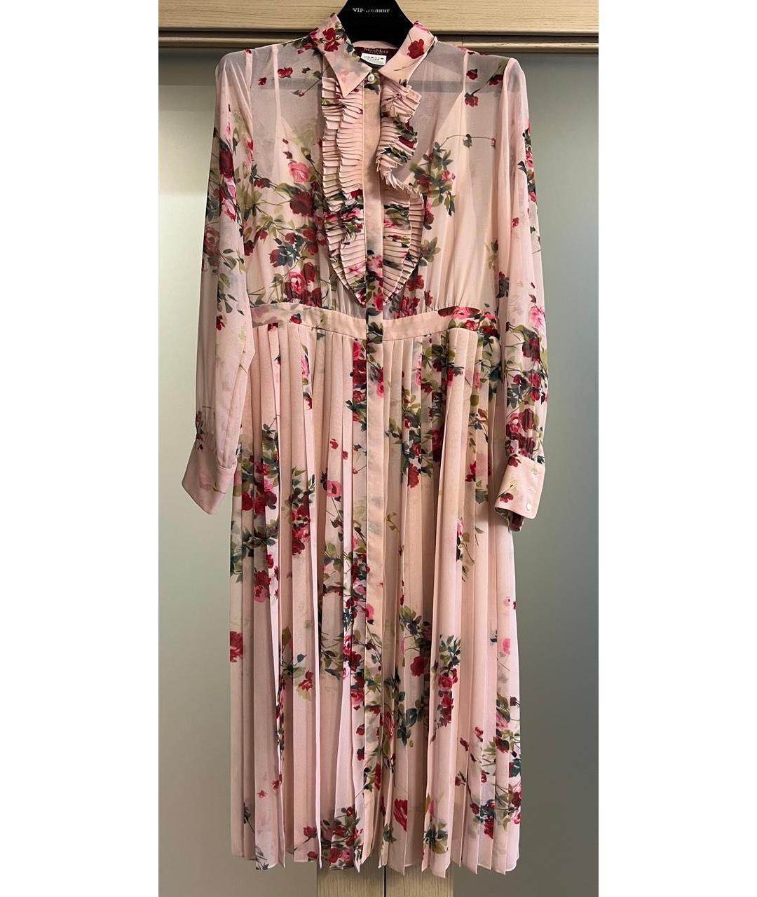 MAX MARA Розовое полиэстеровое коктейльное платье, фото 5