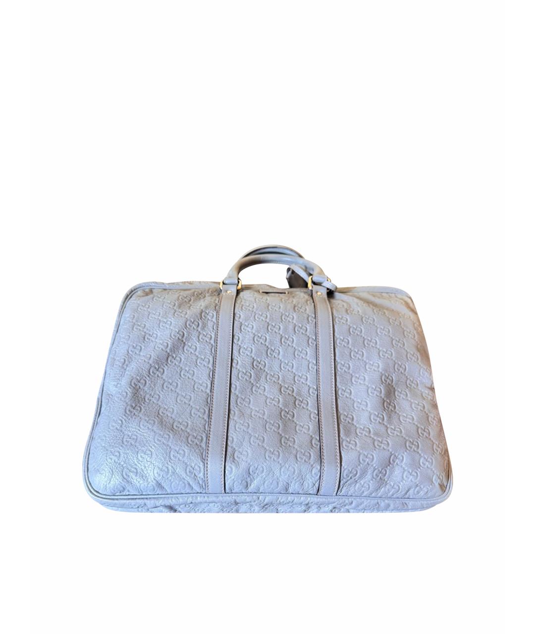 GUCCI Серый кожаный портфель, фото 1