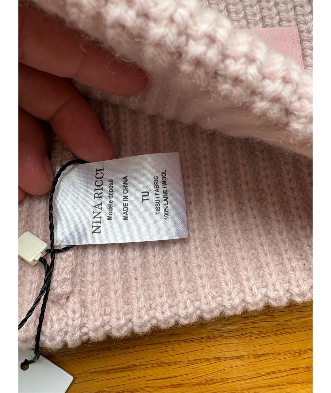 NINA RICCI Розовая шерстяная шапка, фото 4