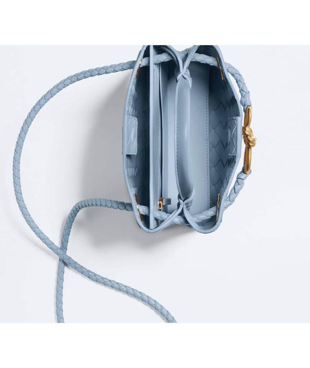 BOTTEGA VENETA Голубая кожаная сумка через плечо, фото 2