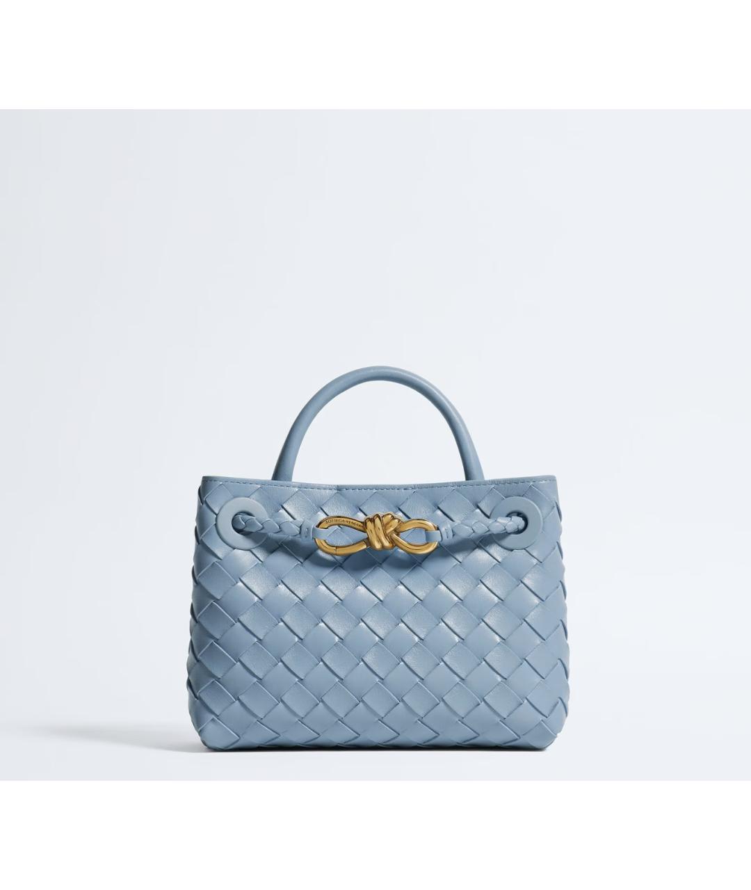 BOTTEGA VENETA Голубая кожаная сумка через плечо, фото 4