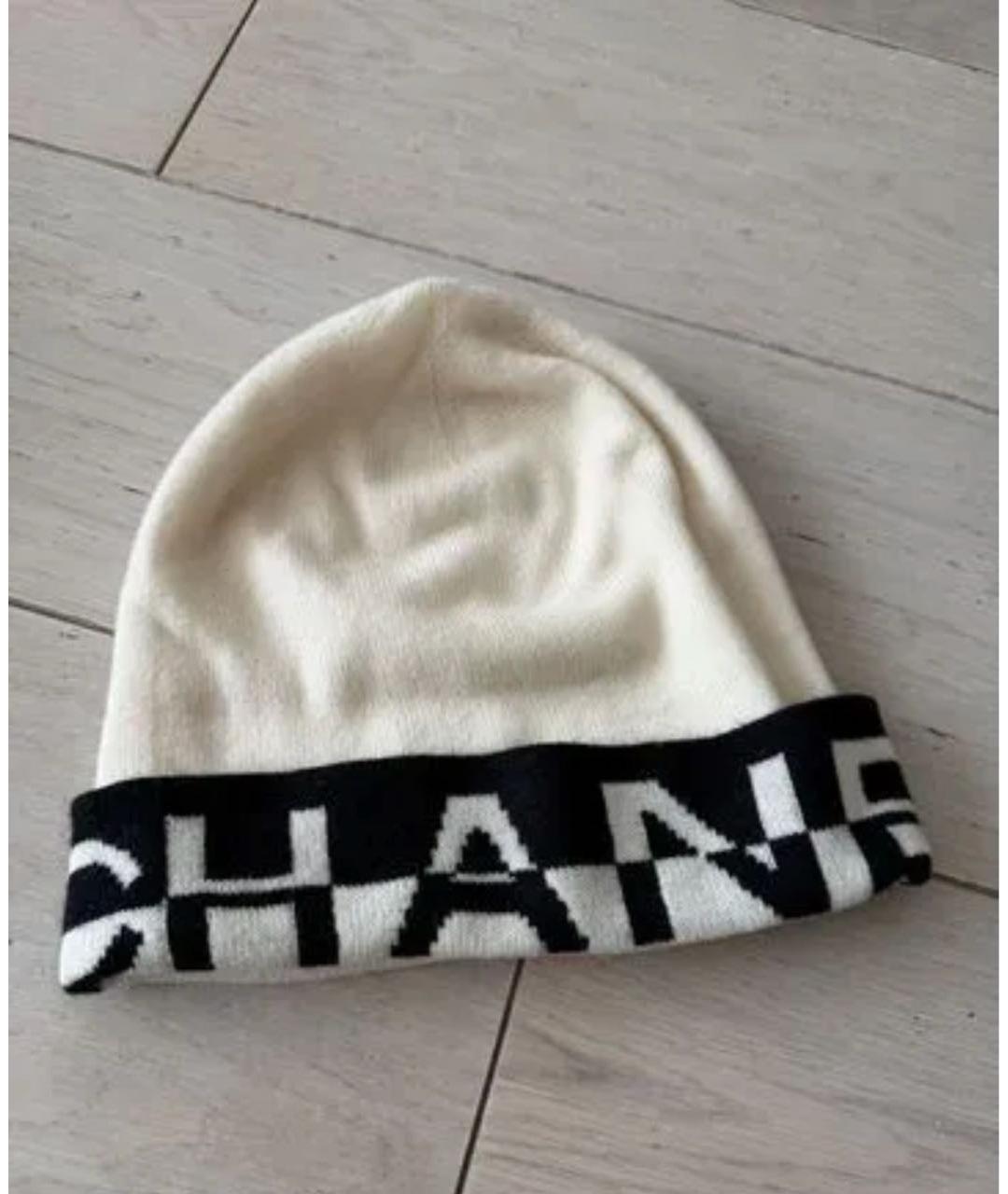 CHANEL Белая кашемировая шапка, фото 3