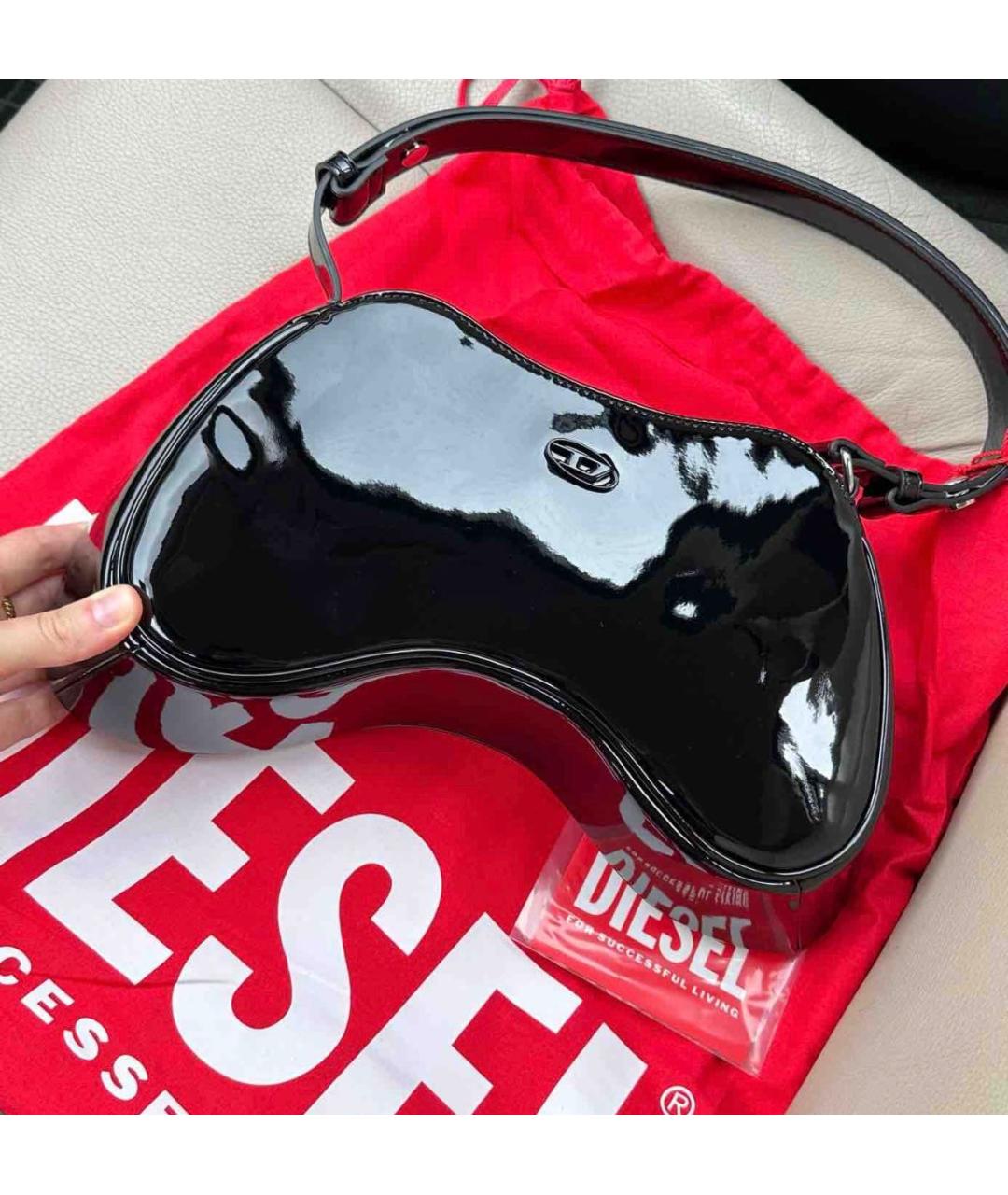 DIESEL Черная сумка с короткими ручками из искусственной кожи, фото 6