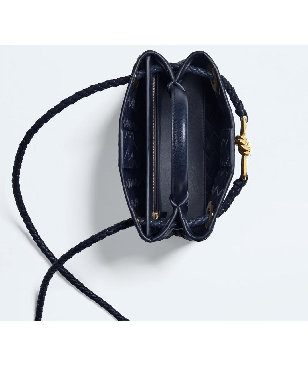 BOTTEGA VENETA Темно-синяя кожаная сумка через плечо, фото 2