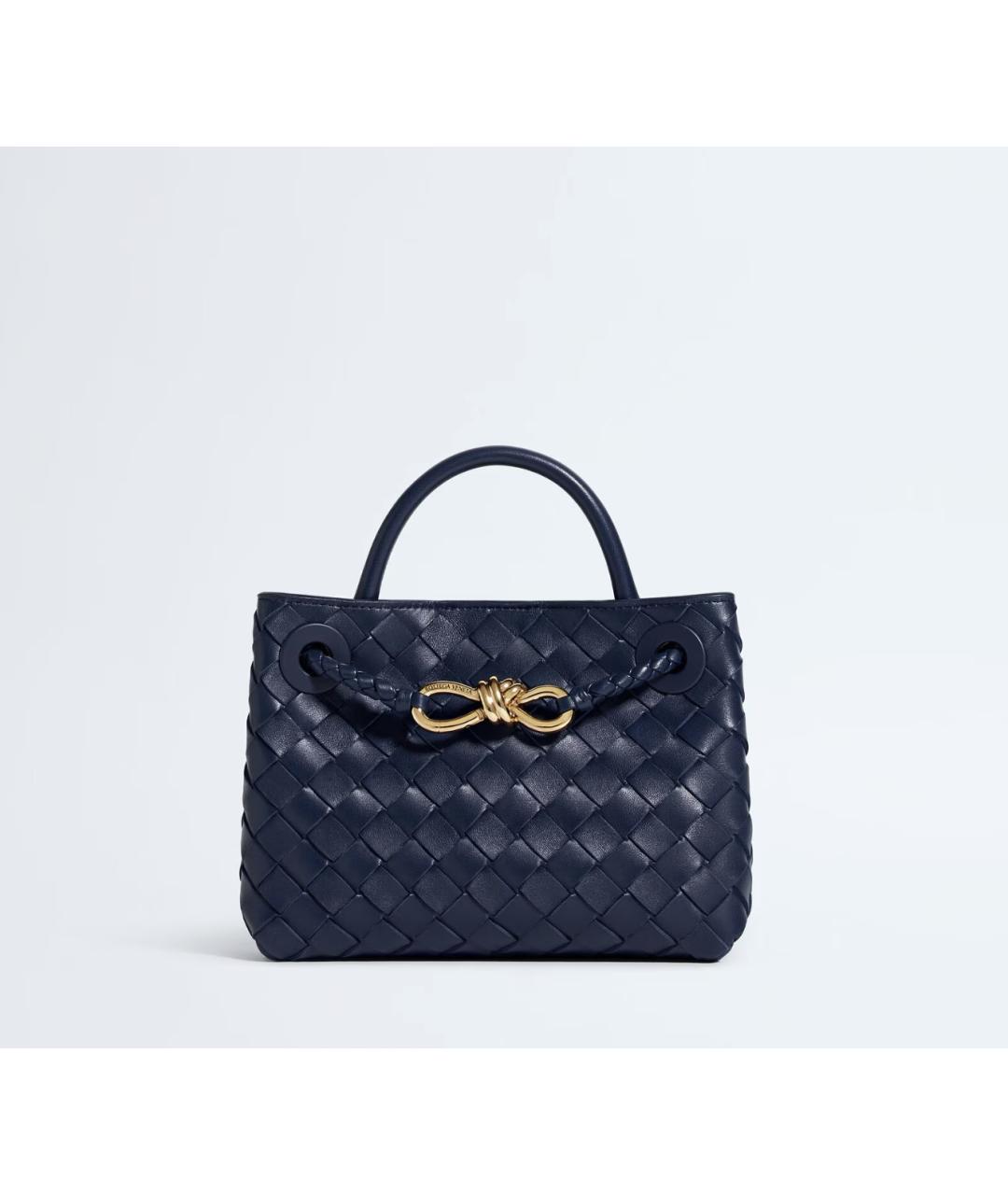 BOTTEGA VENETA Темно-синяя кожаная сумка через плечо, фото 4